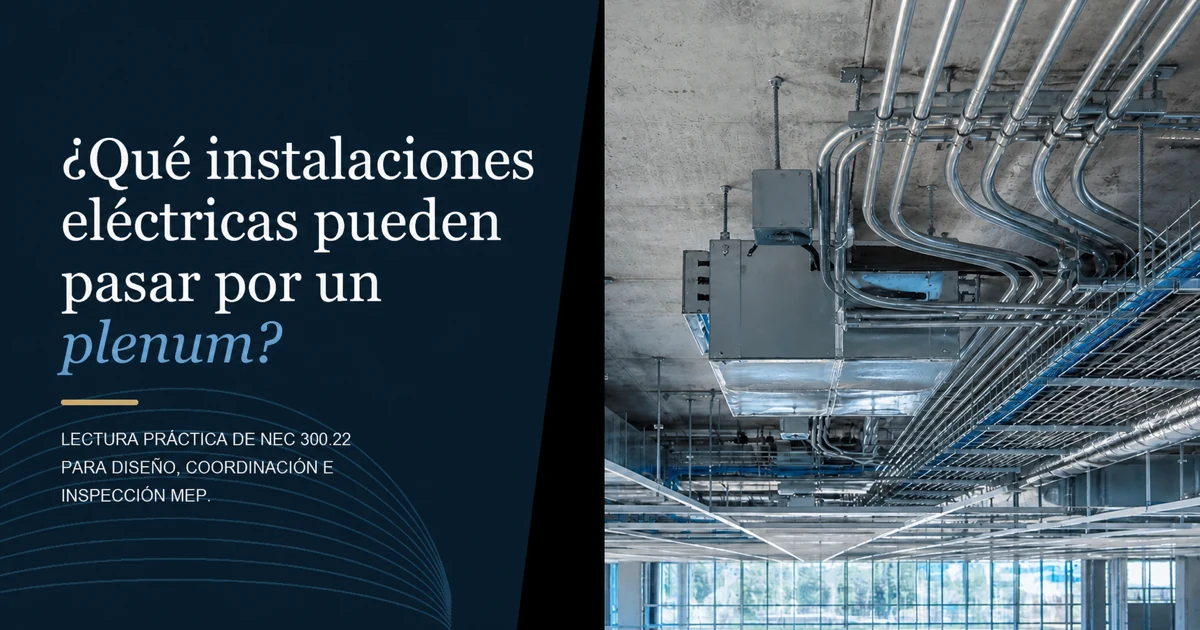 Portada del artículo sobre instalaciones eléctricas en espacios plenum