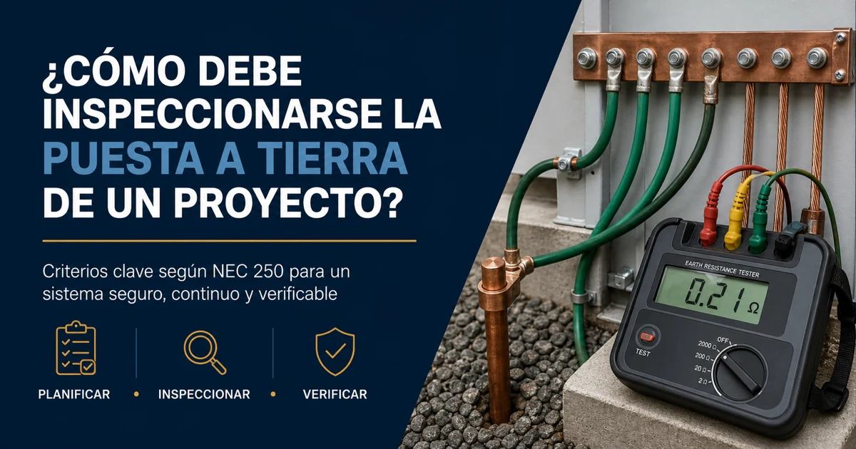 Portada del artículo sobre inspección de puesta a tierra según NEC 250